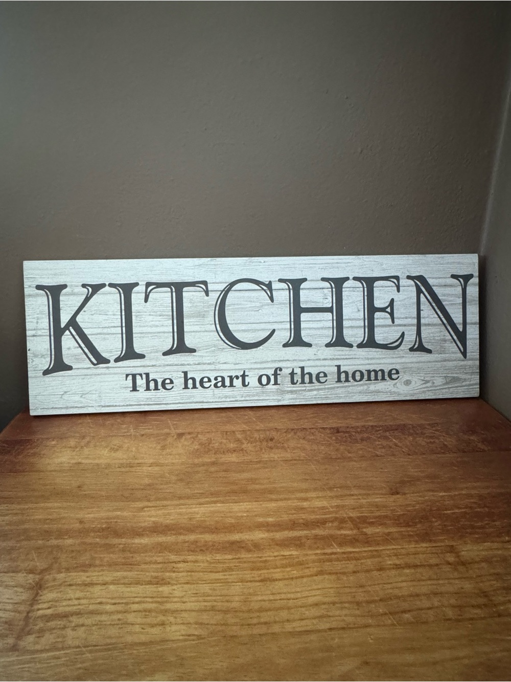 Kitchen The Heart of The Home Rustic Wood Wall Sign — 6x18”